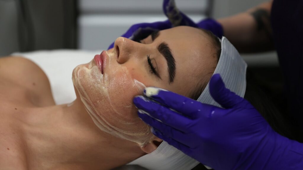 Person getting a facial